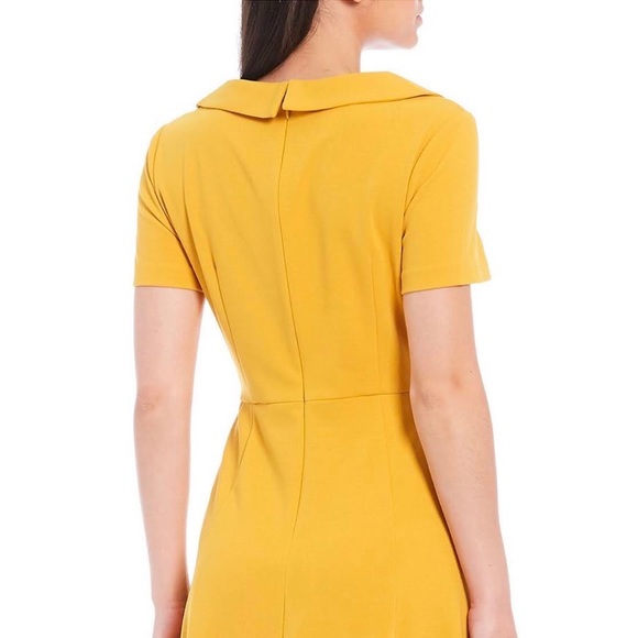 Donna Morgan Womens Size 6 Mel Yellow Scoop Neck Fit & Flare Midi Dress NWT - Picture 5 of 7